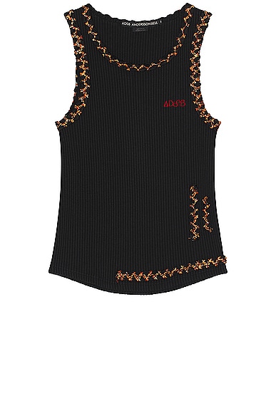 Andersson Bell June Man Waffle Sleeveless Tank in Black
