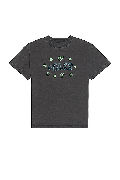 Andersson Bell Essential ADSB Hearts Card T-Shirt in Charcoal