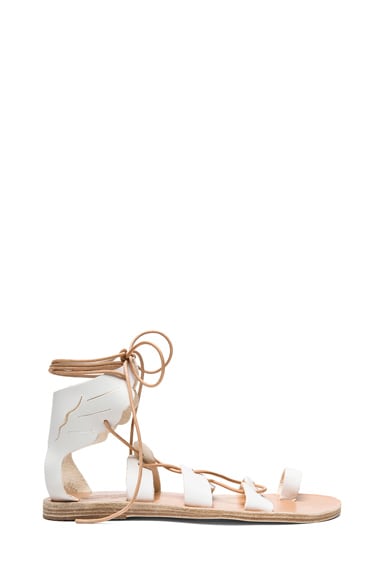 white ancient greek sandals