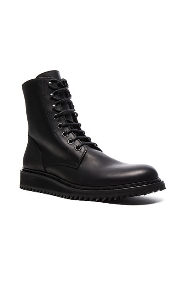 Lace Up Leather Combat Boots