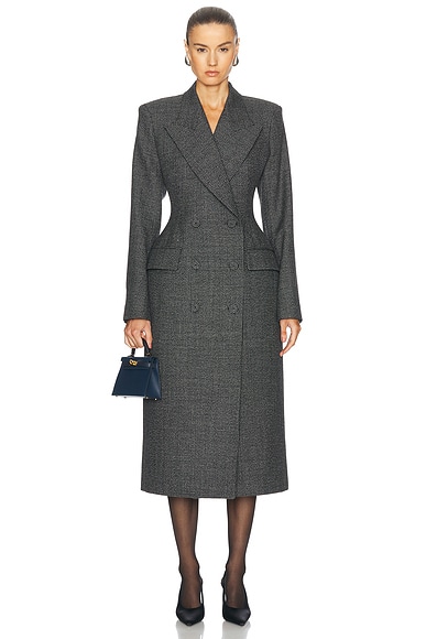 Isabel Marant Etoile Obira Coat in Black Ecru FWRD