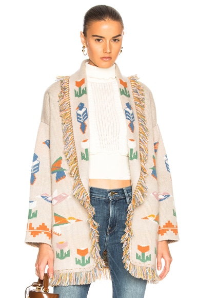 Tree of Life Oversized Jacquard Cardigan