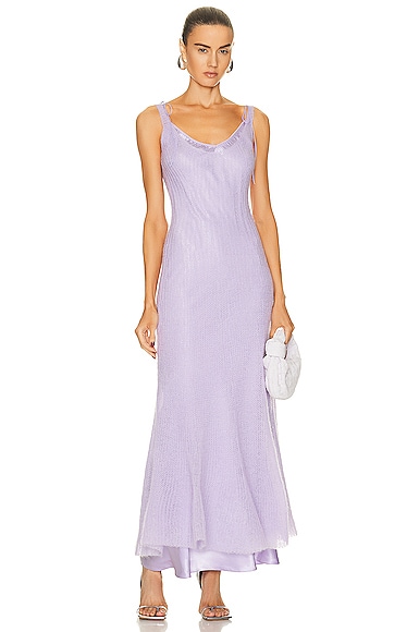 Anna October Liliane Knitted Maxi Dress In Purple