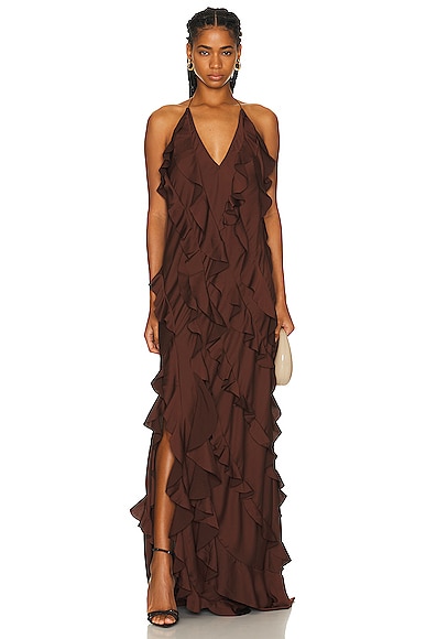 Renata Maxi Dress in Brown