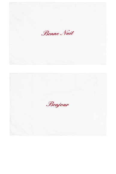 Bonjour & Bonne Nuit Pillowcase Set