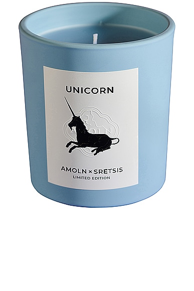Amoln Unicorn Candle 270 G In Lightblue