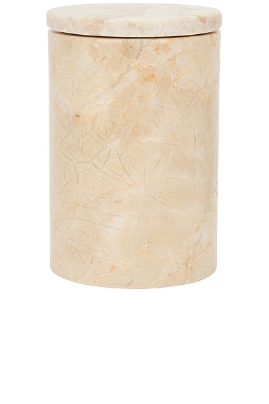 Shop Anastasio Home Calabria Lidded Jar Candle In Oyster