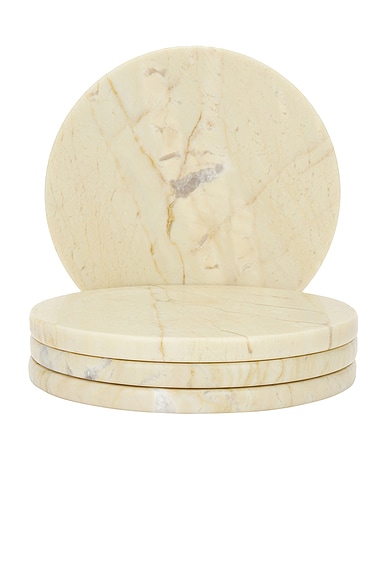 Anastasio Home Set Of Four Oversized Coasters In Matcha