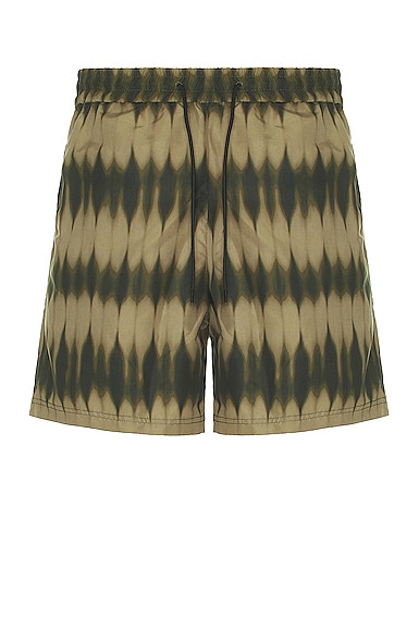 Apc Bobby Tie-dye Swim Shorts In Khaki