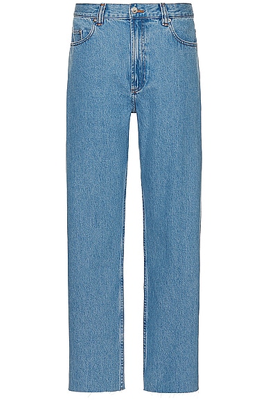 Shop Apc Jean Relaxed In Light Blue