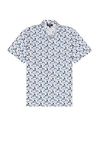 Apc Leandre Short Sleeve Button-up Shirt In Blue
