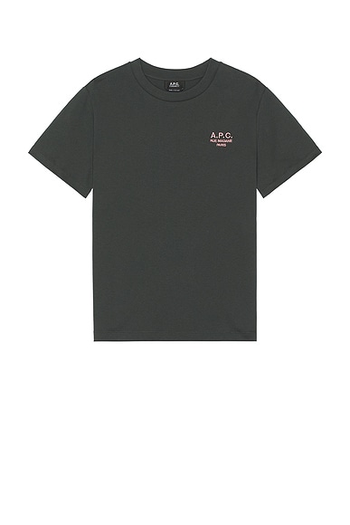 A.P.C. Standard Rue Madame Gots Tee in Anthracite & Rose