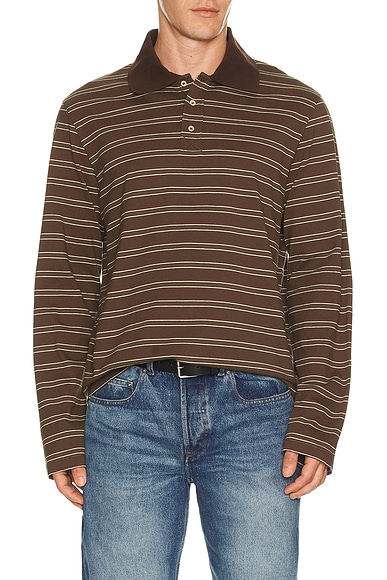 Long Sleeve Stripe Polo