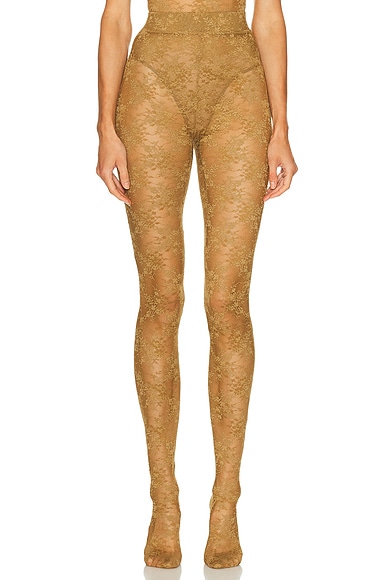 Alex Perry Lace Stocking in Khaki