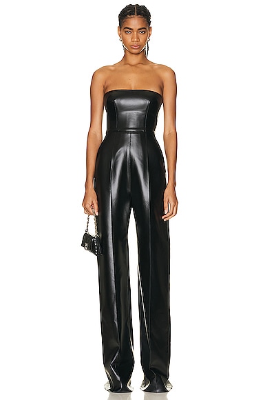 Alex Perry Steele Strapless Jumpsuit in Black