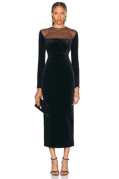 Alex Perry Velvet Maxi Dress in Black FWRD