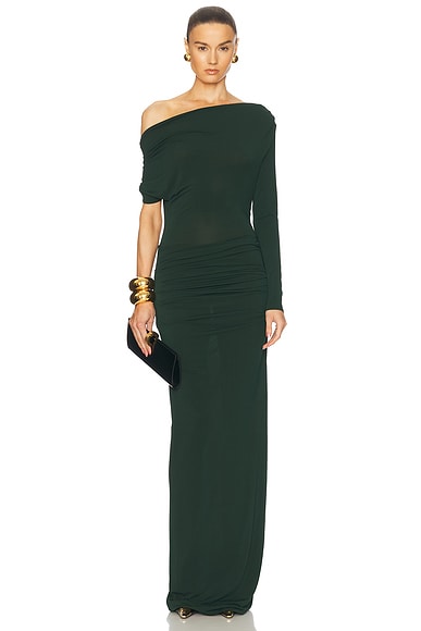 TOM FORD Off Shoulder Dress in Apple Green | FWRD TOM FORD Off Shoulder Dress in Apple Green | FWRD