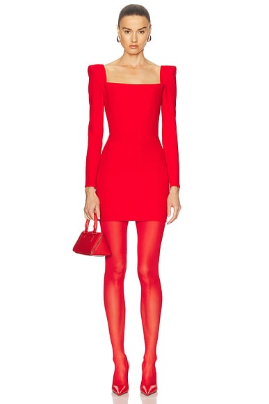 Alex Perry Stretch Crepe Mini Dress in Red