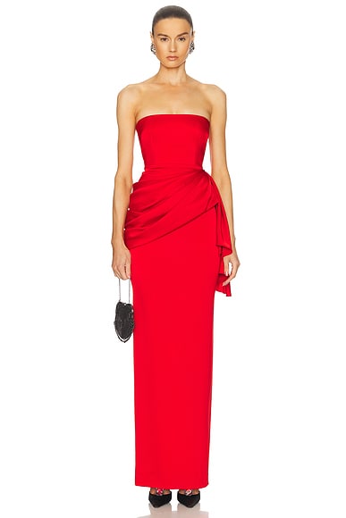 Draped Satin Corset Gown