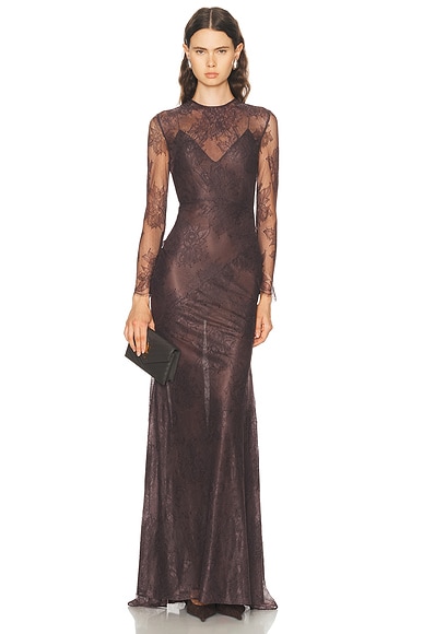 Long Sleeve Lace Gown