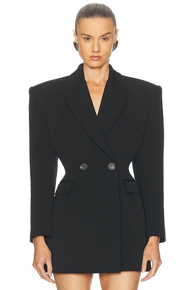 Alex Perry Double Breasted Contour Blazer in Black