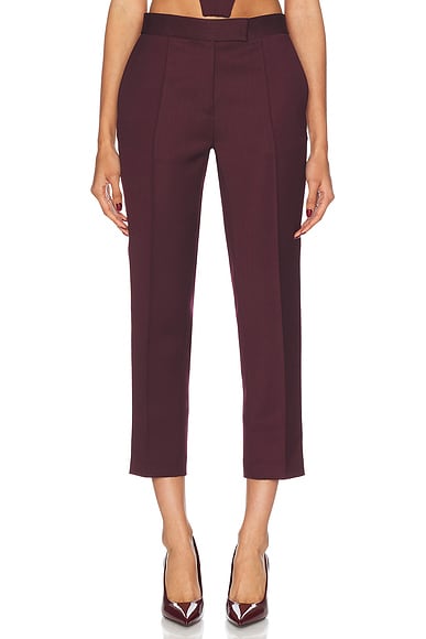 Alex Perry Straight Crop Trouser in Wine