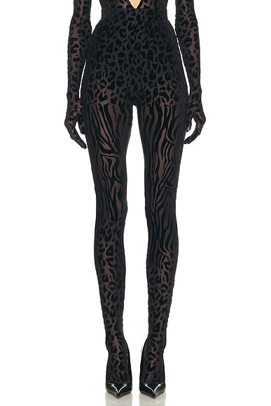 Animal Print Burnout Stocking