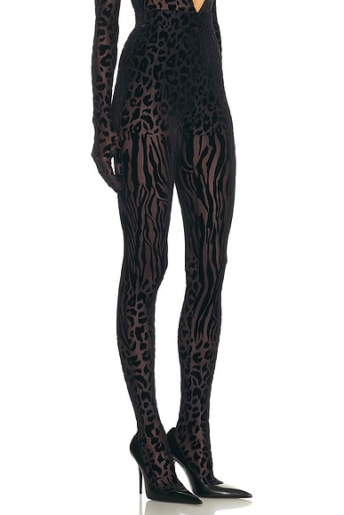 Animal Print Burnout Stocking