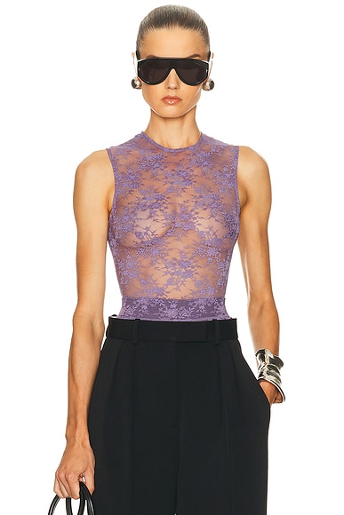 Alex Perry Sleeveless Bodysuit in Grape