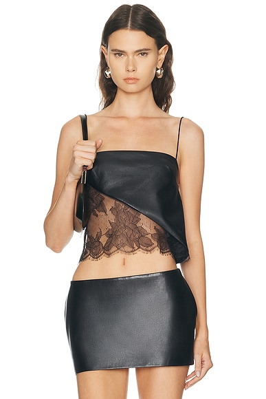 Camisole Leather Lace Top