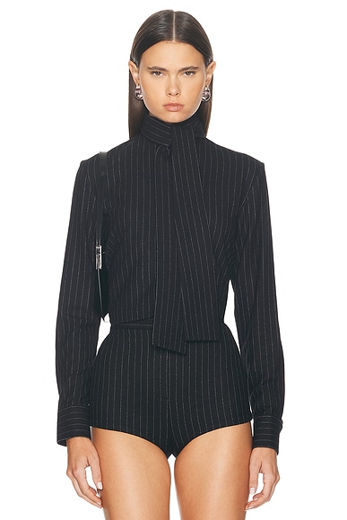 Alex Perry Tie Shirt in Black