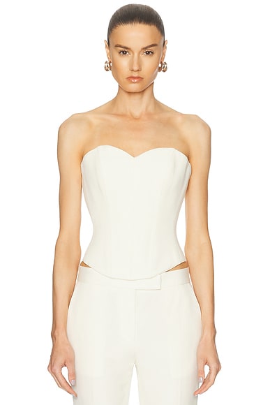 Alex Perry Suiting Corset Top in Ecru