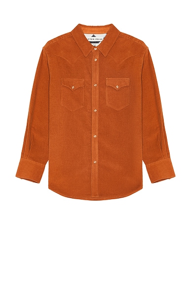 50s corduroy shirt サーモンピンク　オレンジ　ウエスタン Salmon Corduroy Shirt – Notice The Reckless