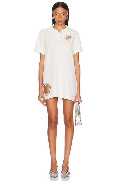 Crystal Heart Cutout Polo Dress
