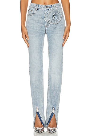 AREA Skinny Leg Jeans in Super Light Wash