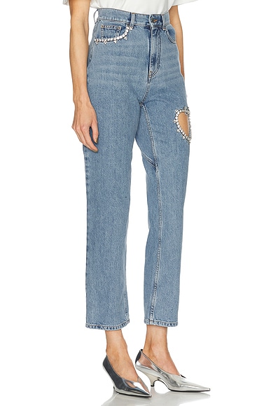 Crystal Heart Straight Leg Jeans