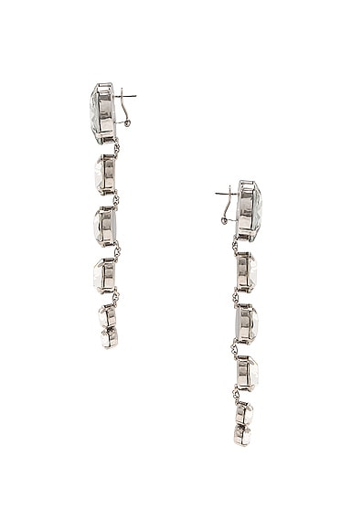 Shop Area Crystal Drop Earrings In Silver