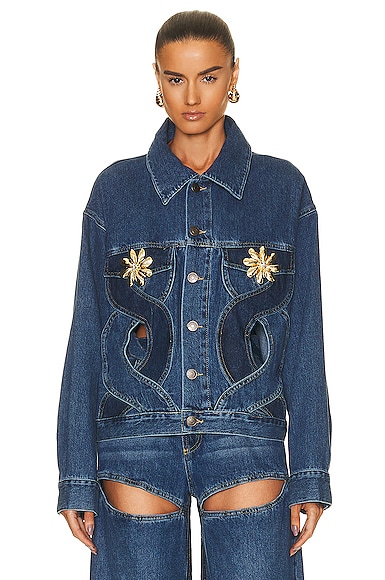 Rope Cutout Denim Jacket