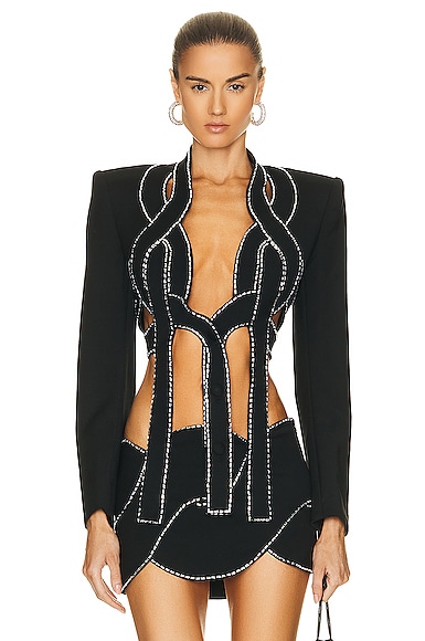 Crystal Rope Cropped Blazer
