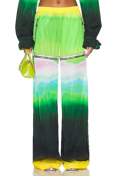 Area Ombre Nylon Crystal Slit Track Pant In Multicolor