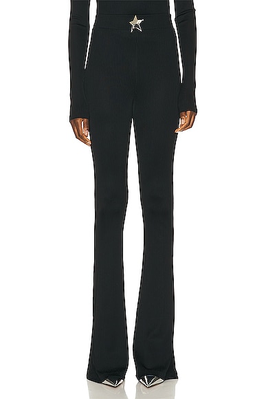 AREA Star Stud Flare Pant in Black