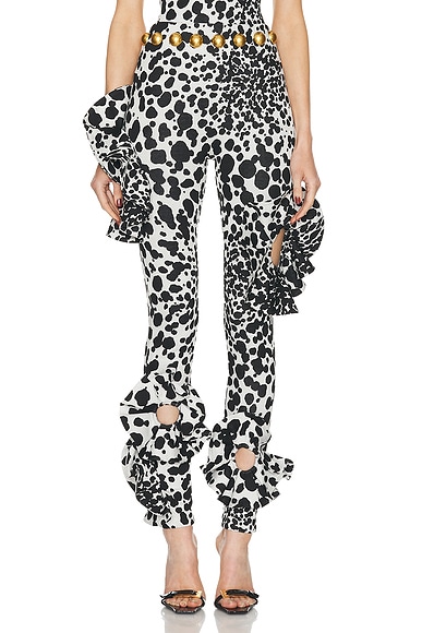 AREA Dalmatian Flower Legging in Black & Off White