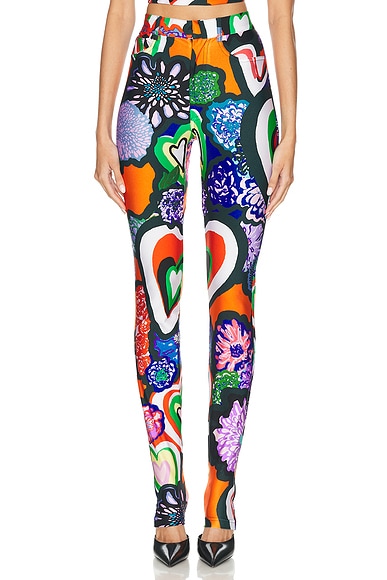 Versace hibiscus print leggings top