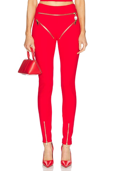 AREA Zipper Brief Legging in Carmine