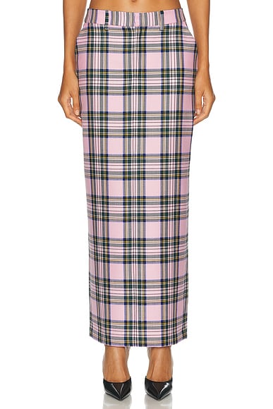 AREA Midi Skirt in Pink Multi