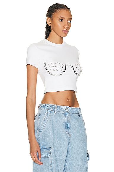 Shop Area Crystal Watermelon Cup T-shirt In White
