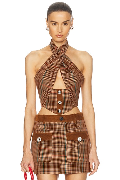 Alexander Wang Chainmail Cowl Top in Lipstick Pink | FWRD