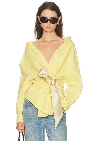 Satin Knot Oxford Shirt