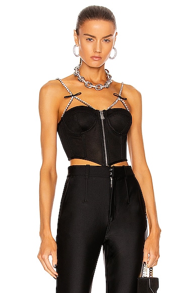 Crystal Bow Strap Bustier Top