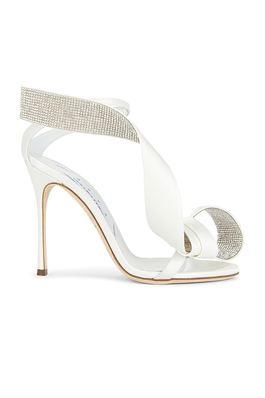 AREA X Sergio Rossi A5 Sandal in Bianco & Crystal